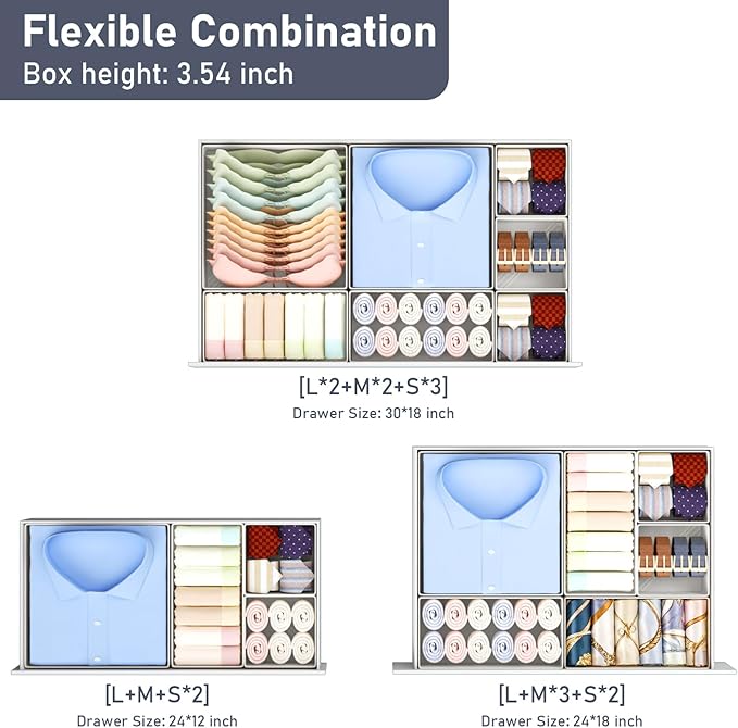 DIMJ Drawer Organizer Clothes, Foldable Closet Organizers and Storage, Fabric - Image 4