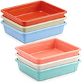 Affrolling 6 Pack Letter Size Flat Storage Tray, Stackable Plastic Organizer by Affrolling