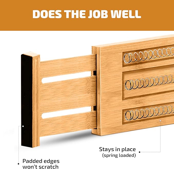 6 Pack Bamboo Drawer Dividers - Image 5