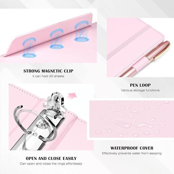 Ospelelf Pink Leather Binder - Image 4