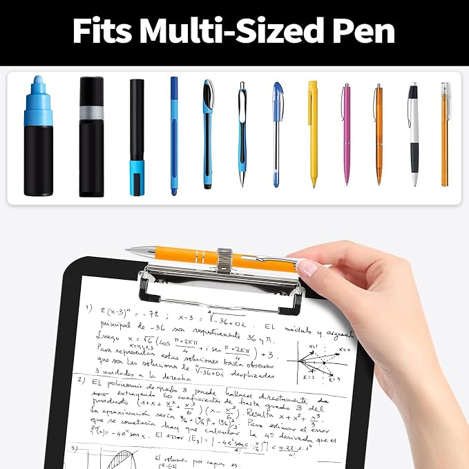 Sooez Plastic Clipboard with Pen Holder, Clip Boards 8.5x11 with Low Profile - Image 5