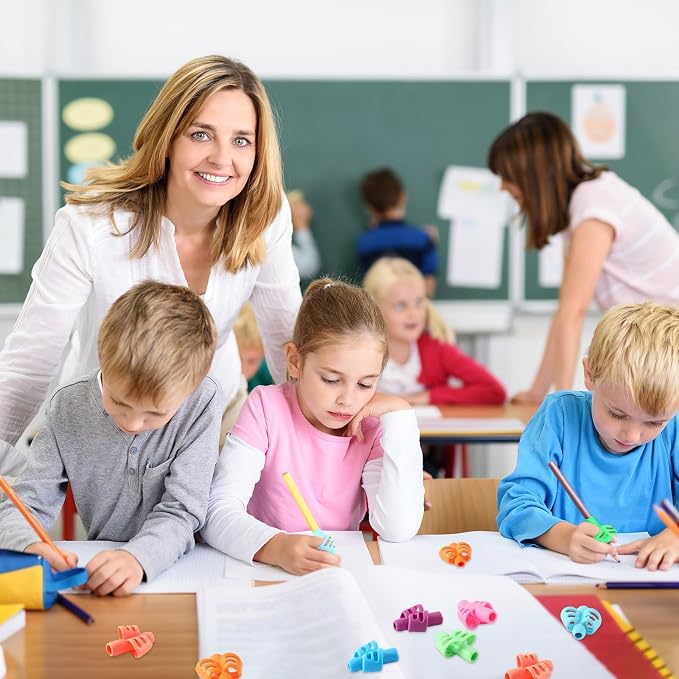 SANNIX 8 Pack Pencil Grips for Handwriting, Grip Posture Correction Training - Image 6