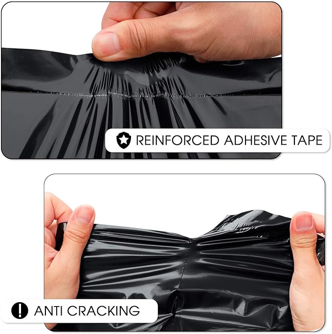 Metronic Poly Mailers 14.5x19 200Pcs Black, Large Shipping Bags - Image 3