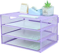 3 Tier Lettrer Tray Organizer, Metal Mesh Desk File Organizer by ideallife
