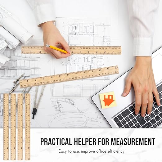 Zonon 30 Pcs Wooden Rulers Bulk 12 Inch Ruler - Image 8