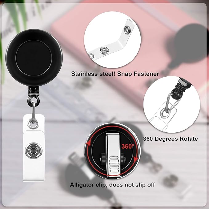 Zonon 50 Pcs Retractable Badge Holder Reels - Image 3