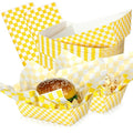 Geosar 100 Pcs Gingham Party Supply Disposable Paper Food Tray Bulk Disposable by Geosar