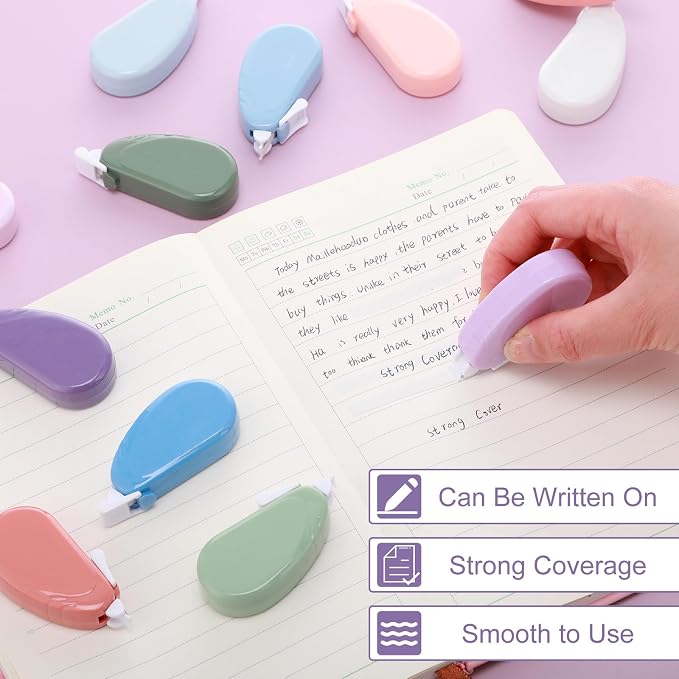 Chivao 100 Pack Mini Correction Tape Bulk Ink Corrector Eraser Tape Set Cute - Image 4