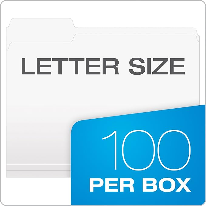 Pendaflex Two-Tone Color File Folders, Letter Size, 1/3 Cut, 100 per box - Image 5