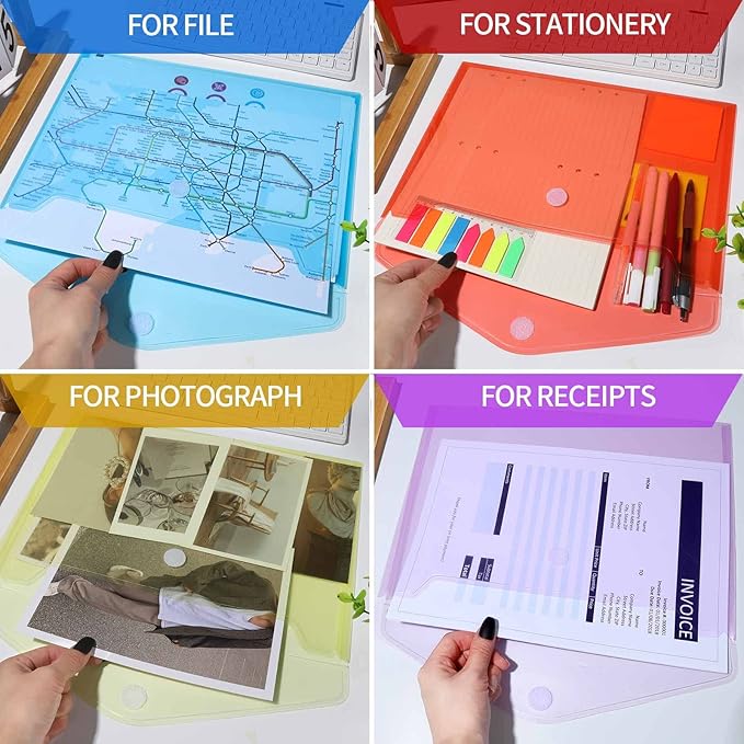 LEOBRO Plastic File Folders for Documents, Reusable Clear File Folders File - Image 7