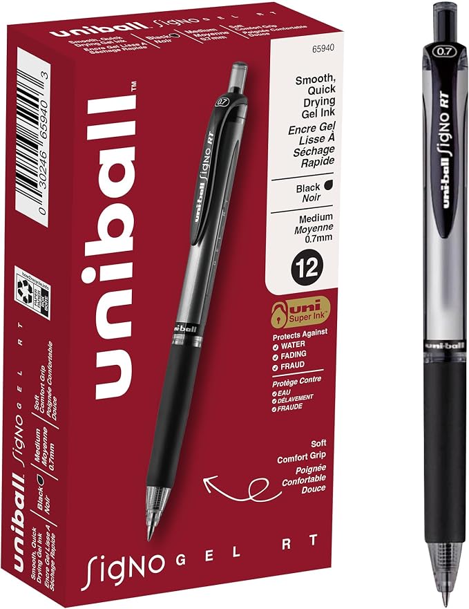 uniball Signo Gel Pen, Retractable, Medium 0.7 Mm by uni-ball