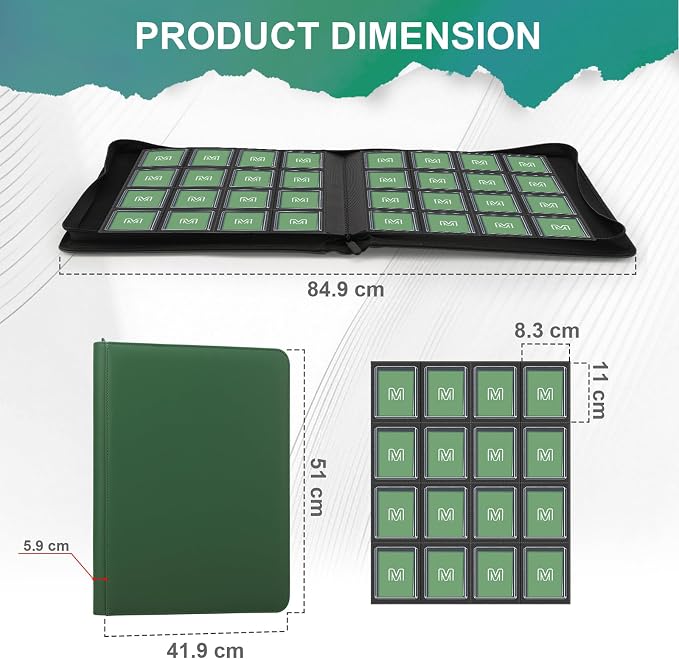 16 Pocket Toploader Binder, Holds 640 Top Loaders, Top Loader Binder - Image 3