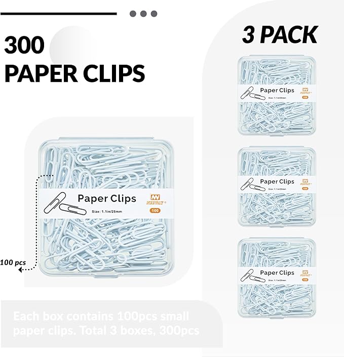 NEEWAY Small Paper Clips, 1.1 Inch Vinly Coated Colored Paperclips, 3 Pack of - Image 3