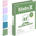 BinderX Extra Durable 3 Ring Binder, Round Rings 0.5 Inch Binder, Fits 100 by Sooez