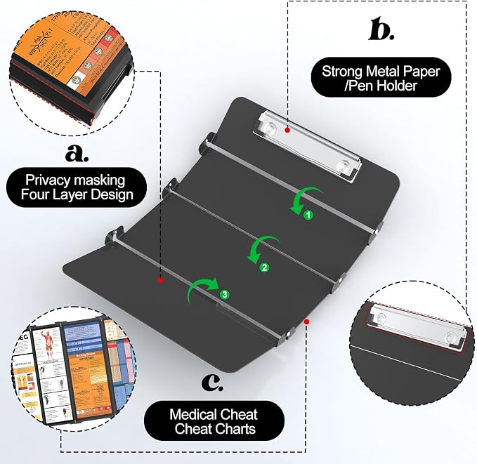 Nursing Clipboard Foldable, 4-Layer Aluminum Clipboard - Image 5