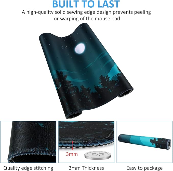 iCasso Extended Gaming Mouse Pad, Large 3mm Non-Slip Rubber Base Mousepad - Image 5