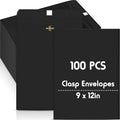 Geyee 100 Pcs Clasp Manilla Envelopes 9 x 12 Inch Gummed Colored Envelopes by Geyee