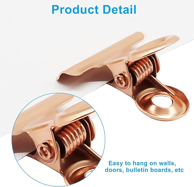 Bonsicoky 40 Pack Bulldog Clips, 0.87 inch / 22mm Mini Metal Hinge Clips - Image 4