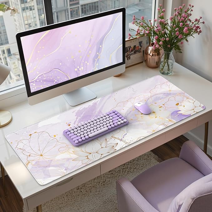 iCasso Desk Cover Mat, Extra Large Lotus Mouse Pad, Desk Pad Mat, Office Matt - Image 8