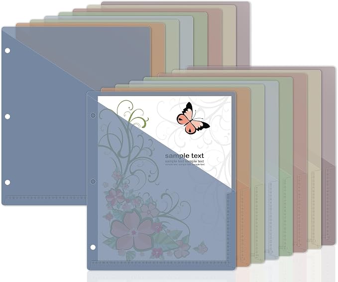 48 Pack Binder Pockets for 3 Ring Clear Pocket Divider Folders for 3 Hole by gisgfim