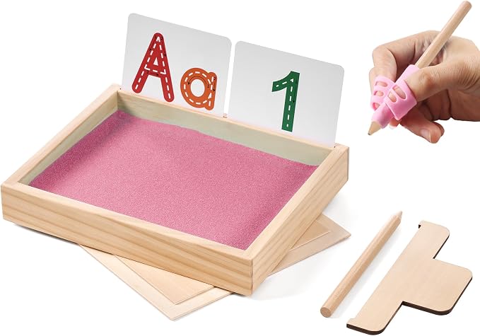 Montessori Sand Tray for Kids, Writing Play Sand Tray by MORITECK