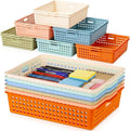 12 Pack Turn in Trays for Classroom, Stackable Letter Size Paper Trays by Ferrochef