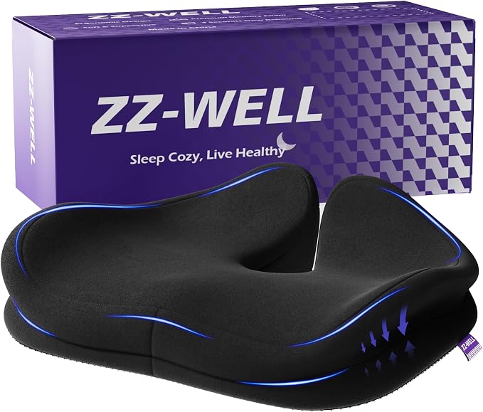 ZZ-WELL Seat Cushion for Office Chairs, 21.2 Inches | Coccyx Cushion for by ZZ-WELL