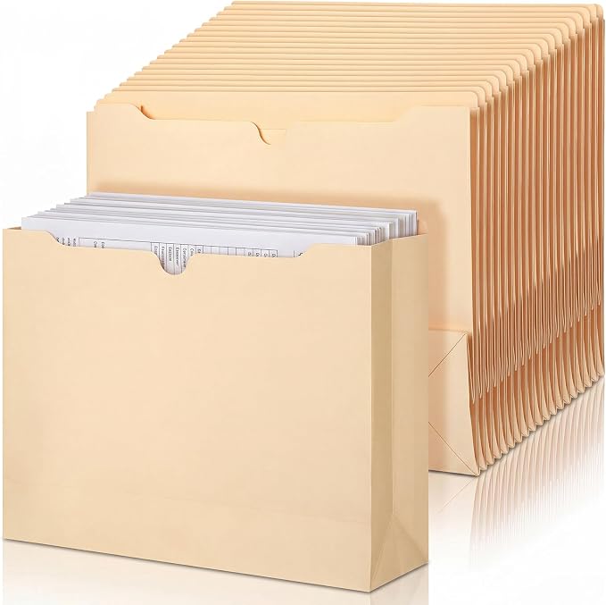50 Pcs 3.5 Inches Expansion Manila Expanding File Pockets Manila Expanding File by Unknown