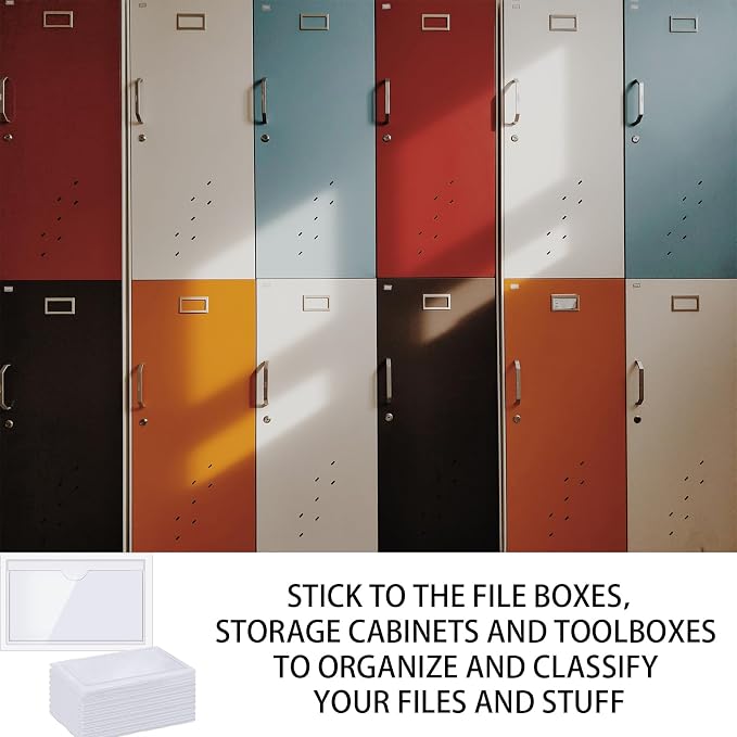 Self-Adhesive Label Holder, Waterproof Clear Adhesive Label Pockets, 2.3x3.7'' - Image 4