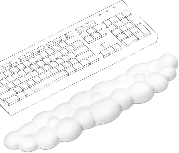 Cloud Wrist Rest Keyboard | Memory Foam, PU Leather, Ergonomically Designed by Unknown