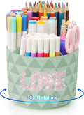 Bling Desk Organizer, Glitter Love Rhinestone Rotating Pencil Pen Holders by NUOZME