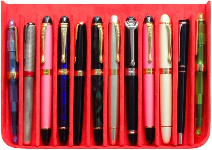Leather 12 Fountain Pen/Pencil Tray Case Organizer, Fashion Design, Magnetic - Image 7