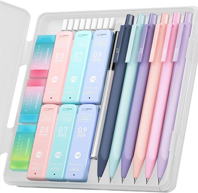 Four Candies Cute Mechanical Pencil Set, Aesthetic Pencils by FourCandies