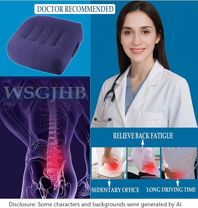 WSGJHB Office Chair Cushion Pillow Adult Car Booster Seat Cushions | Seat - Image 4