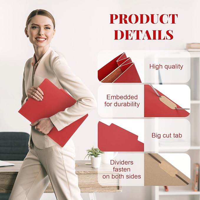 Skyygemm 12 Pcs Classification Folders 3 Pocket Dividers Letter Size Employee - Image 5