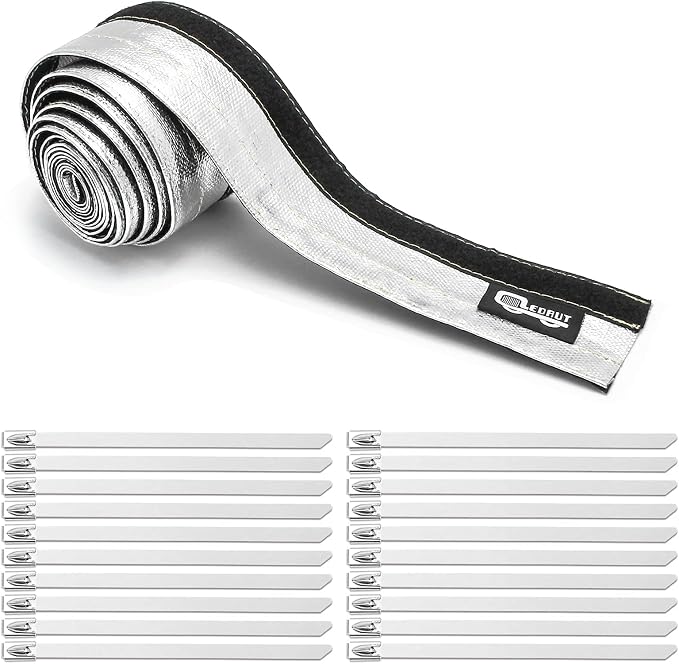 Heat Shroud Aluminized Sleeving Heat Shield fuel line wire heat sleeve 1/2" by LEDAUT