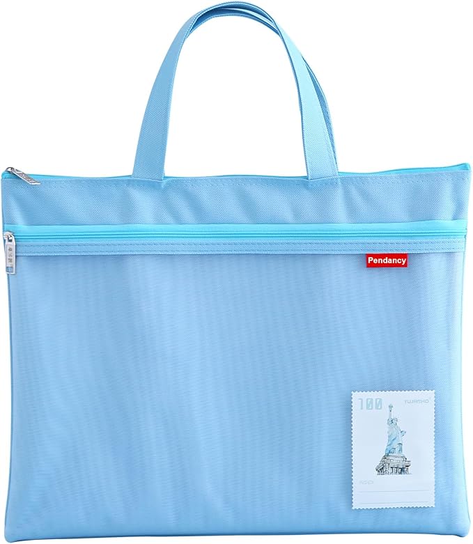 Pendancy Mesh Zipper Pouch 11x13.7 in, Large Double Pocket Waterproof File Bag by Pendancy