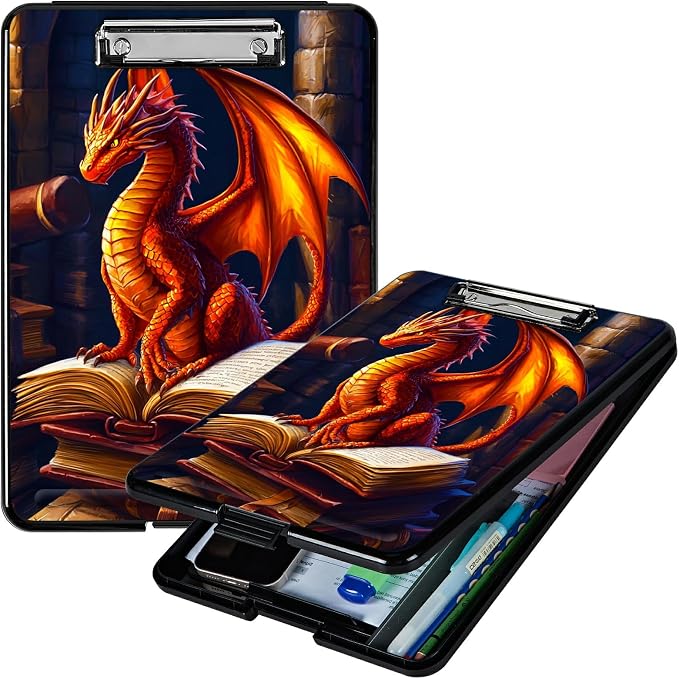 Book Dragon A4 Clipboard with Storage Pen Holder, Clipboards Organizer Nursing by Unknown