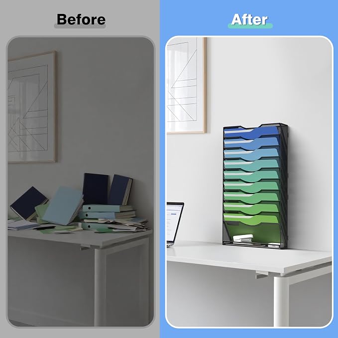 Kuntine.B Wall File Organizer Office Hanging Magazine Holder Wall File Organizer - Image 5