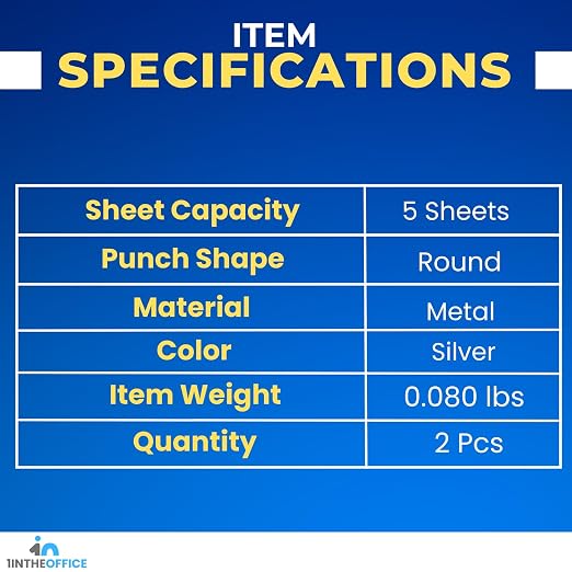 1InTheOffice Single Hole Puncher, 1/4" Punch Size Small Hole Punch, Paper - Image 6