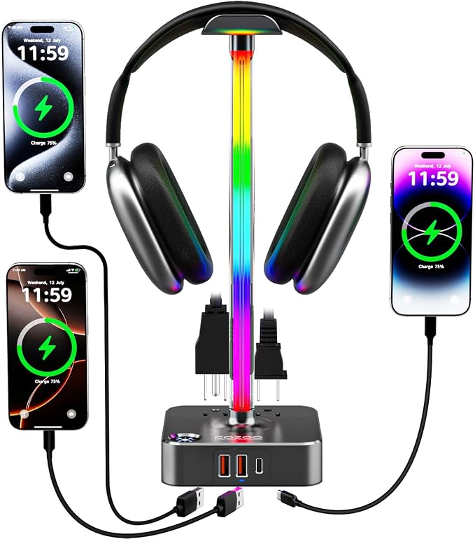 cozoo Gifts for Gamer Men All-in-One RGB Headset Stand & Charging Station | 3 - Image 8