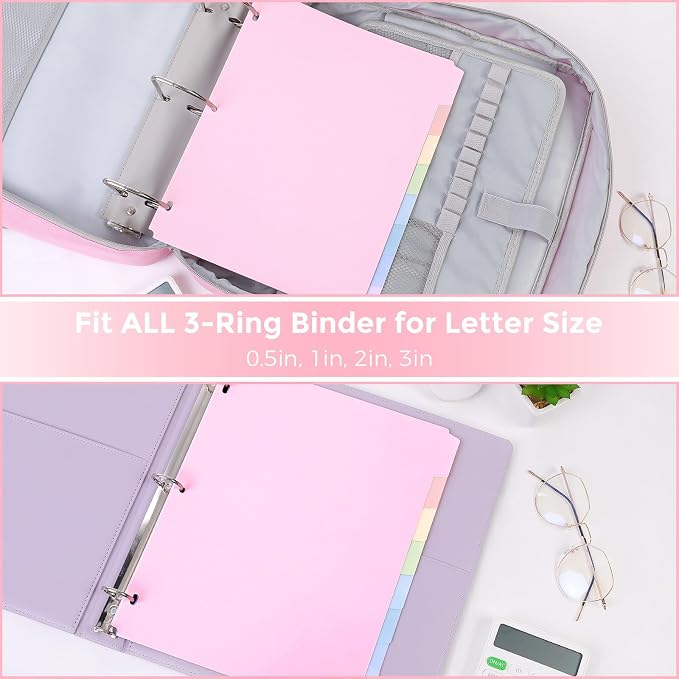 SKYDUE 8 Tab Binder Dividers for Letter Size, Durable Plastic Dividers for 3 - Image 4