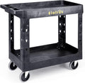 ELAFROS 2-Tier Utility Rolling Cart, 34 x 17 in, 550lb | Deep Tub Shelves by ELAFROS