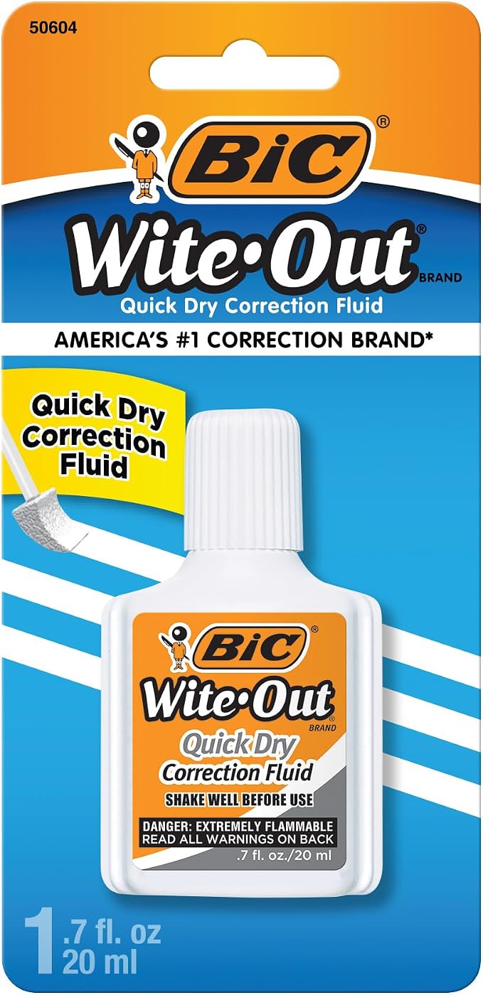 BIC Wite-Out Quick Dry Correction Fluid, Goes on Easy by BIC