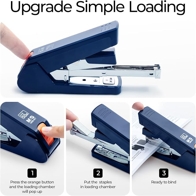 M&G Effortless Stapler 50 Sheet Capacity One-Touch Stapling, Heavy Duty Desktop - Image 4