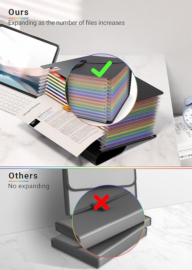 TOPCJ Expanding File Folders, Accordion File Organizer - Image 4