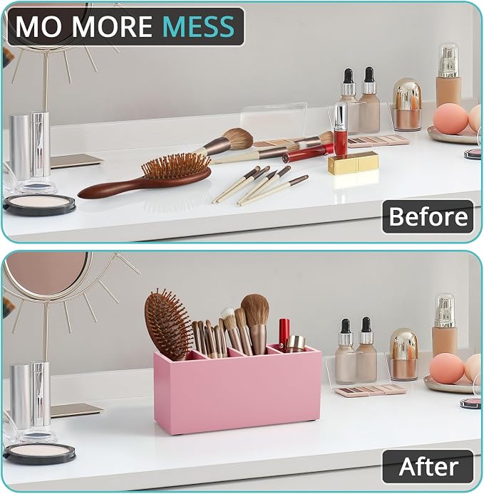 Bivvclaz Pencil Pen Holder for Desk, Wooden Office Desk Organizers and - Image 3