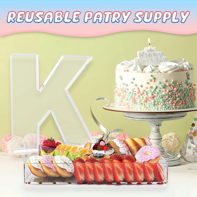 13.8" Extra Large Acrylic Letter Charcuterie Board Box, Reusable Fillable - Image 5