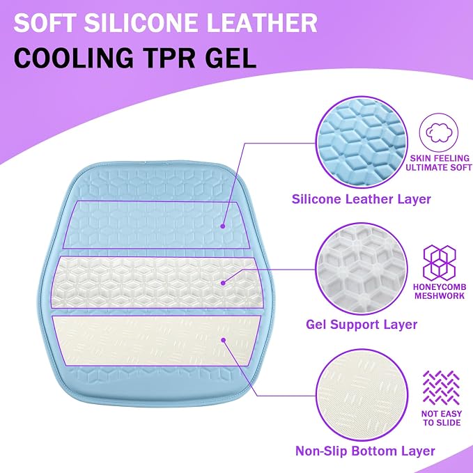 Thin Gel Seat Cushion for Car Seat, Office Chair, Wheelchair, Golf Cart - Image 3