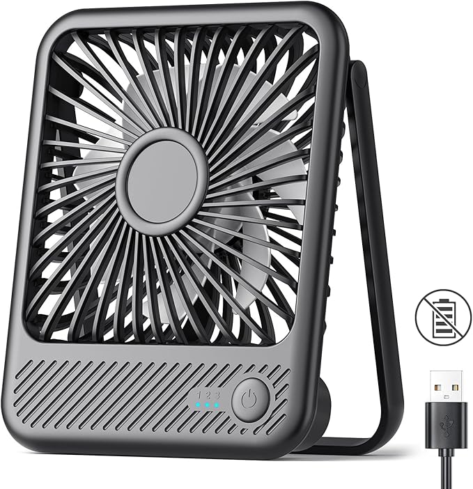 Koonie USB Desk Fan, Strong Wind Ultra Quiet Small Personal Fan by Koonie
